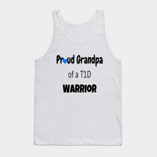 Proud Grandpa Black Text Blue Heart Tank Top